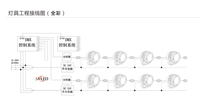 LED投光燈接線(xiàn)圖